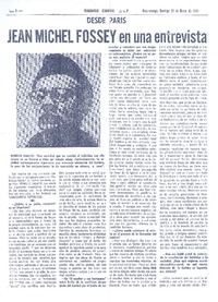 Jean Michel Fossey en una entrevista exclusiva con Ernesto Sábato (entrevista)  [artículo] Jean Michel Fossey.