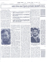 Entrevista con el poeta peruano Manuel Scorza, por Jean Michel Fossey, desde París (entrevista)  [artículo] Jean Michel Fossey.