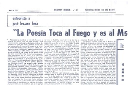 "La poesía toca al fuego y es al mismo tiempo el fuego transfigurado" (entrevista)  [artículo] Jean Michel Fossey y Francisco Garzón Céspedes.