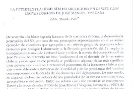 La intertextualidad bíblico-religiosa en Daniel y los leones dorados  [artículo] Eddie Morales Piña.