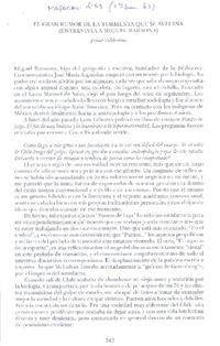 El gran rumor de la tormenta que se avecina (entrevista)  [artículo] Jaime Valdivieso.
