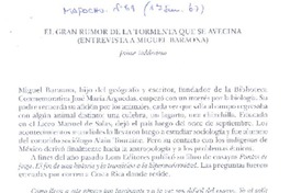 El gran rumor de la tormenta que se avecina (entrevista)  [artículo] Jaime Valdivieso.