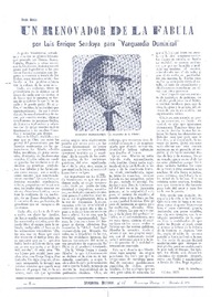 Un renovador de la fábula (entrevista)  [artículo] Luis E. Sendoya.