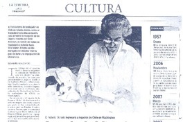 Legado de Mistral llega el miércoles a la embajada chilena  [artículo]Elisa Montesinos.