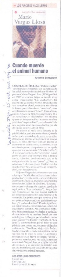 Cuando muerde el animal humano  [artículo] Artemio Echegoyen.