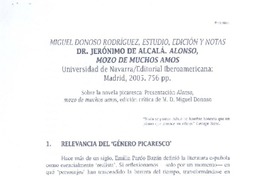Dr. Jerónimo de Alcalá, Alonso, mozo de muchos amos  [artículo]Ana Lea-Plaza.