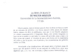 La firma en blanco  [artículo] Ana Lea-Plaza.