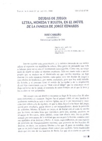 Deuda de juego: letra, moneda y ruleta, en El Inútil de la familia de Jorge Edwards  [artículo]Rubí Carreño.