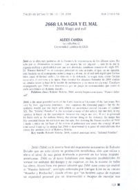 2666: La magia y el mal  [artículo]Alexis Candia.