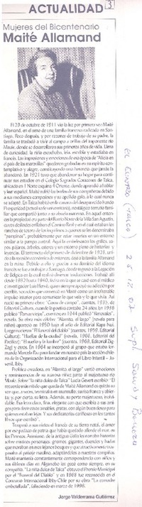 Mujeres del bicentenario  [artículo] Jorge Valderrama Gutiérrez.