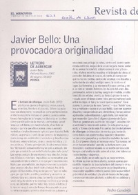 Una provocadora originalidad  [artículo] Pedro Gandolfo.