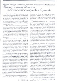 María Cristina Menares, toda una vida entregada a la poesía  [artículo].
