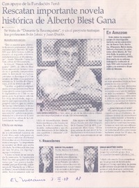 Rescatan importante novela histórica de Alberto Blest Gana  [artículo] Maureen Lennon Zaninovic.