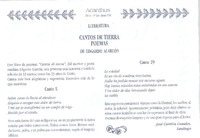 Cantos de tierra  [artículo] José Carrión Canales.