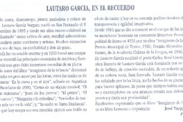 Lautaro García en el recuerdo  [artículo] José Vargas Badilla.