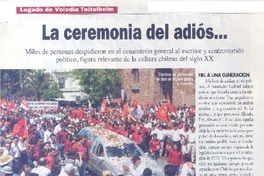La ceremonia del adiós --  [artículo] Mario Rodíguez Órdenes.