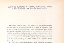 "Luces de bohemia" y "tiempos de silencio" : dos concepciones del absurdo español [artículo] José Ortega.