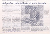 Ariqueño rinde tributo al vate Neruda  [artículo].