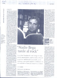 "Nadie llega tarde al rock" (entrevista)  [artículo] Gustavo Varela.