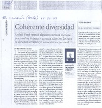 Coherente diversidad  [artículo] Gabriel Cetkovich Bakmas.