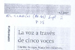 La voz a través de cinco voces  [artículo] Juan Fernando García.