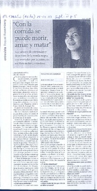 "Con la comida se puede morir, amar o matar" (entrevista)  [artículo] Juan Carlos Anton.