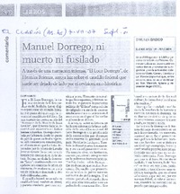 Manuel Dorrego, ni muerto ni fusilado  [artículo] Gloria Milesi.