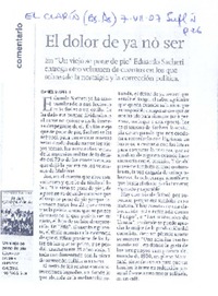 El dolor de ya no ser  [artículo] Daniel Mapelli.