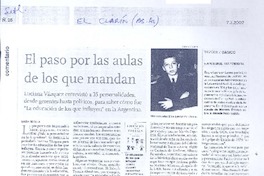 El paso por las aulas de los que mandan  [artículo] María Seoane.