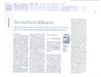 La escritura delirante  [artículo] Patricio Feminis.