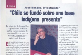 "Chile se fundó sobre una base indígena presente" (entrevista)  [artículo] Jorge Andrés Palma.