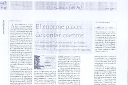 El enorme placer de contar cuentos  [artículo] Susana Rosano.