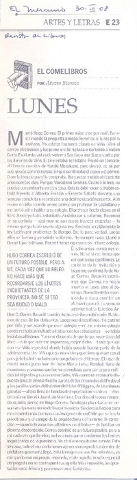 Lunes  [artículo] Alvaro Bisama.