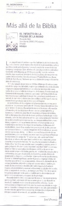 Más allá de la Biblioa  [artículo] José Promis.
