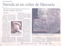Neruda es un cráter de Mercurio  [artículo] Alexis Ibarra O.