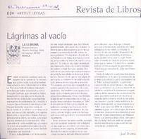 Lágrima al vacío  [artículo] José Promis.