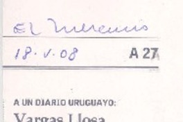 Vrgas Llosa anuncia un ensayo dedicado a Juan Carlos Onetti  [artículo].