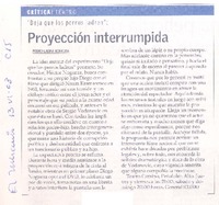 Proyección interrumpida  [artículo] Pedro Labra Herrera.