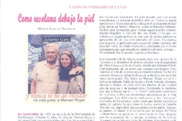 Como resolana dabajo la piel  [artículo] Marisol Larenas Navarrete.