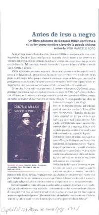 Antes de irse a negro  [artículo] Marcelo Soto.