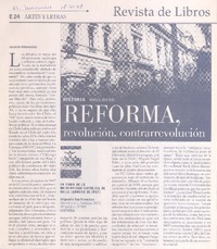 Reforma, revolución, contrarrevolución  [artículo] Joaquín Fermandois.