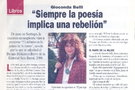 "Siempre la poesía implica una rebelión" (entrevista)  [artículo] Mario Rodríguez Órdenes.