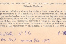 Cervantes, la invención del Quijote  [artículo] B. V.