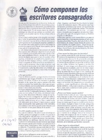 Cómo componen los escritores consagrados (entrevista)  [artículo].