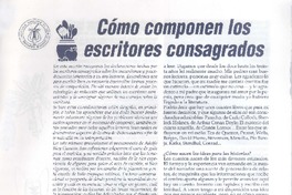 Cómo componen los escritores consagrados (entrevista)  [artículo].