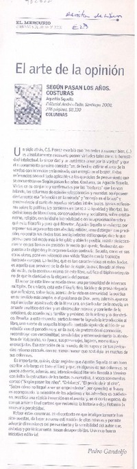 El arte de la opinión  [artículo] Pedro Gandolfo.
