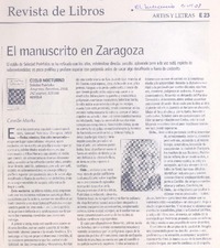 El manuscrito en Zaragoza  [artículo] Camilo Marks.