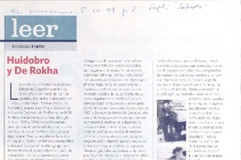 Huidobro y De Rokha  [artículo] Rodrigo Pinto.