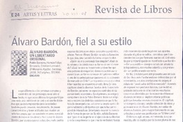 álvaro Bardón, fiel a su estilo  [artículo] Hernán Cheyre V.