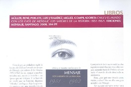 Chile y el mundo con los ojos de Mensaje  [artículo] Eliana rozas Ortúzar.